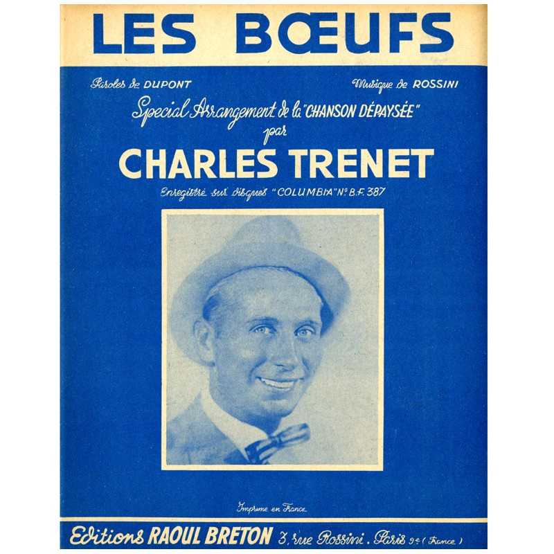 Partition LES BŒUFS Charles Trenet