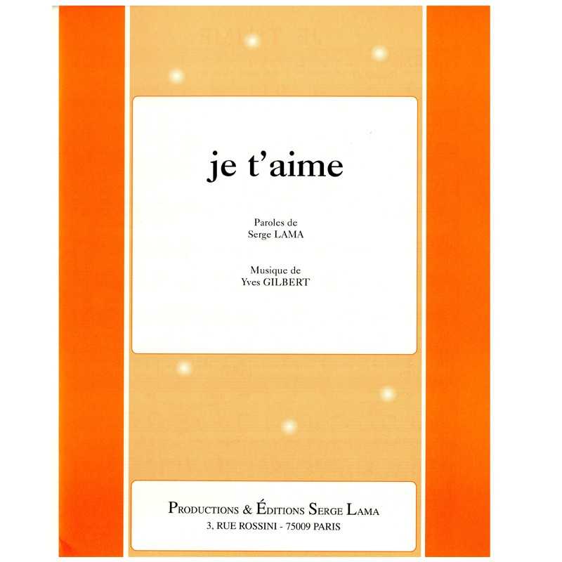 Sheet music JE T'AIME Serge Lama PDF