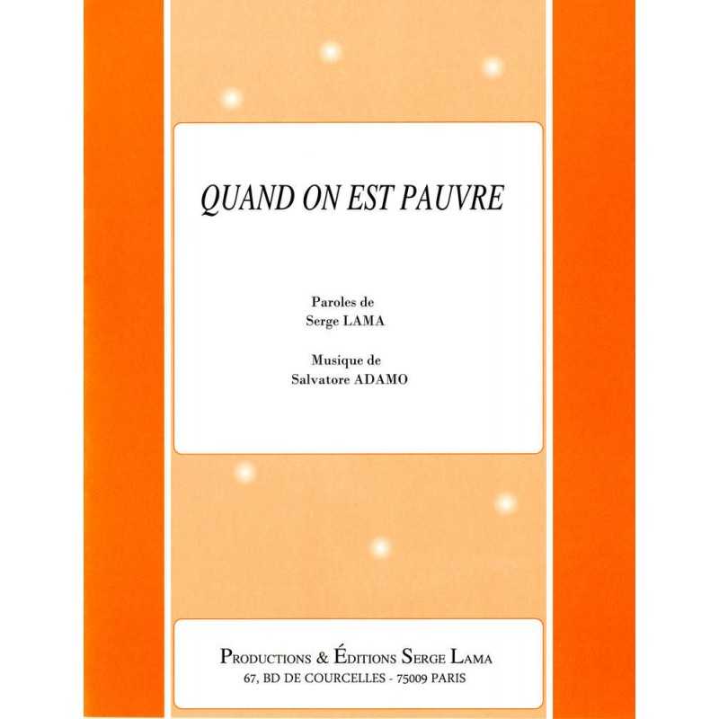 QUAND ON EST PAUVRE