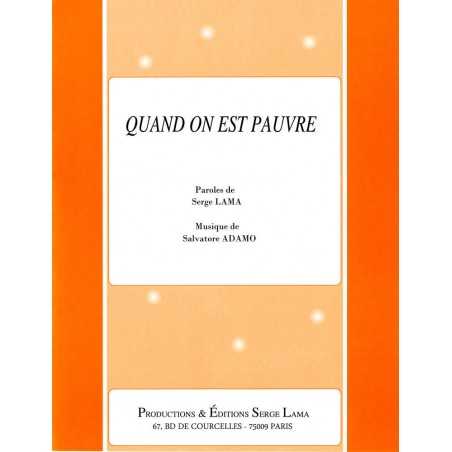 QUAND ON EST PAUVRE
