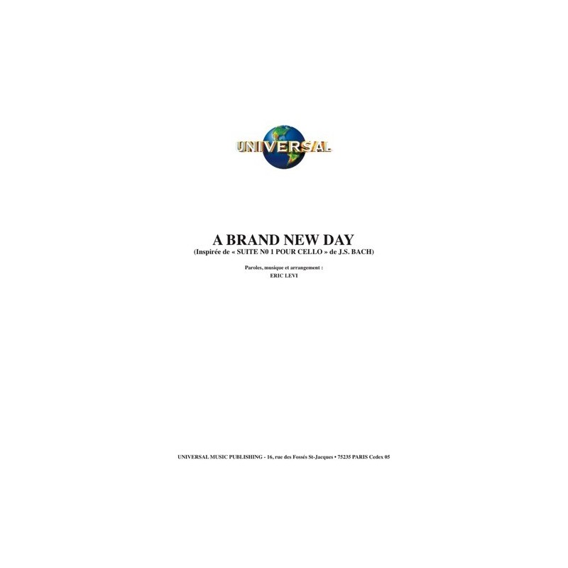 Sheet music A BRAND NEW DAY ERA