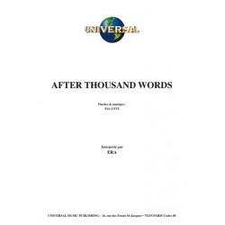 Sheet music AFTER THOUSAND WORDS ERA
