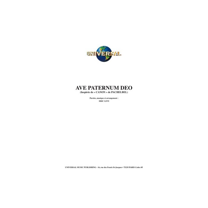 Sheet music AVE PATERNUM DEO ERA