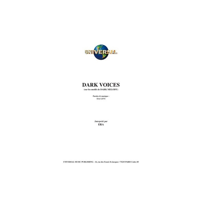 Sheet music DARK VOICES ERA