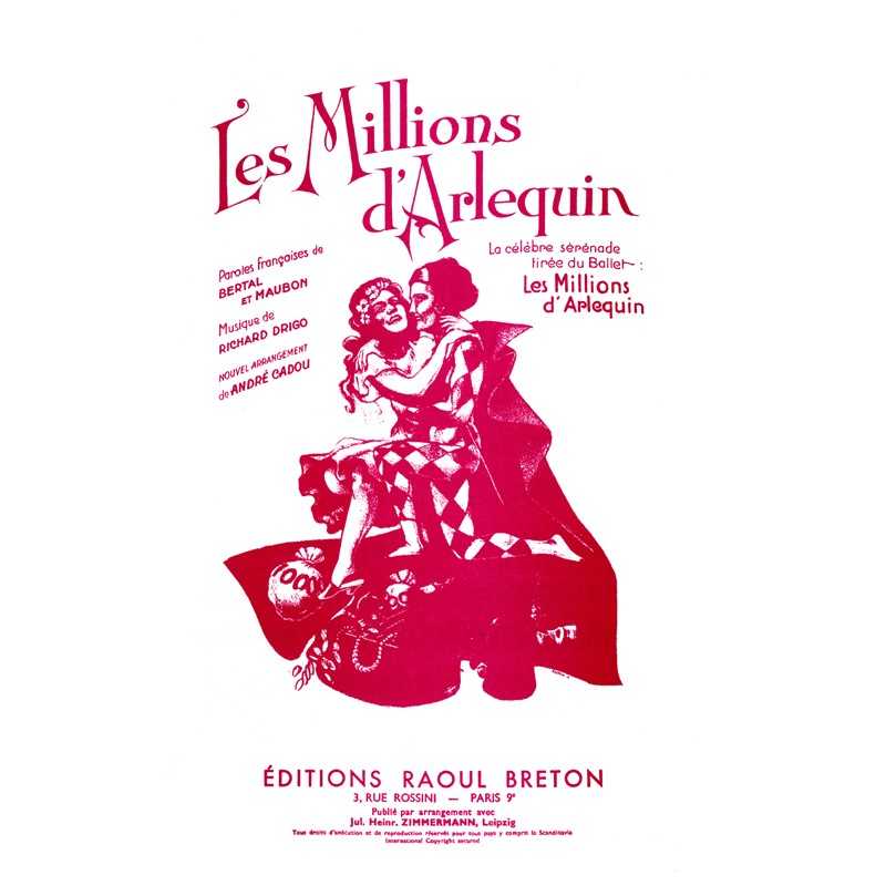 Partition LES MILLIONS D'ARLEQUIN Francis Linel