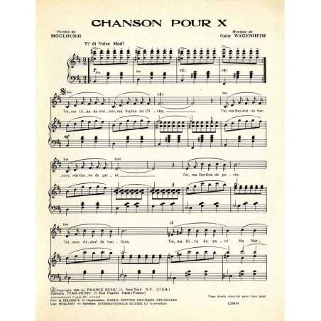 CHANSON POUR X