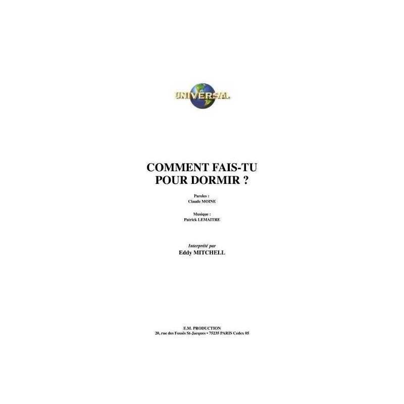 COMMENT FAIS-TU POUR DORMIR 