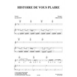 Partition HISTOIRE DE VOUS PLAIRE CHRISTOPHE