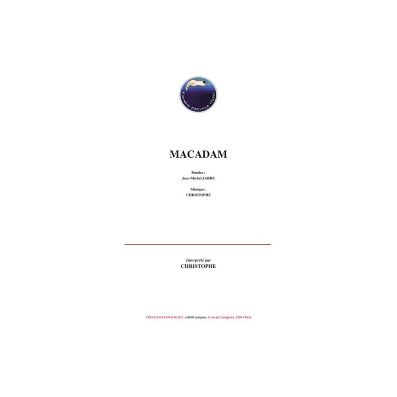 Partition MACADAM CHRISTOPHE