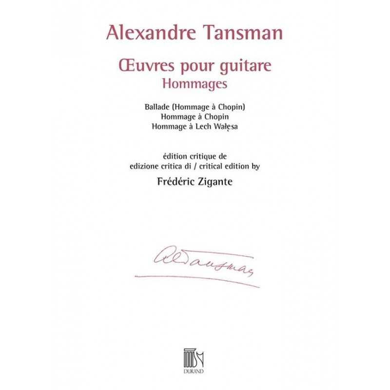 Sheet music ŒUVRES POUR GUITARE - HOMMAGES Alexandre Tansman