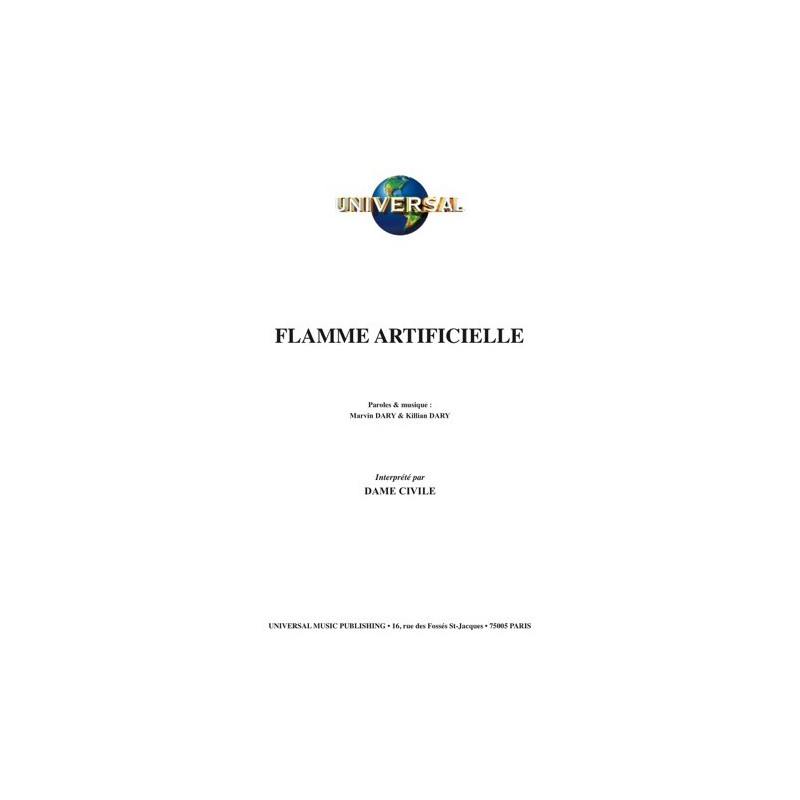 Partition FLAMME ARTIFICIELLE DAME CIVILE