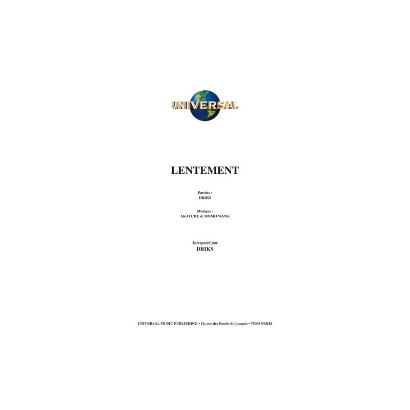 Partition LENTEMENT DRIKS