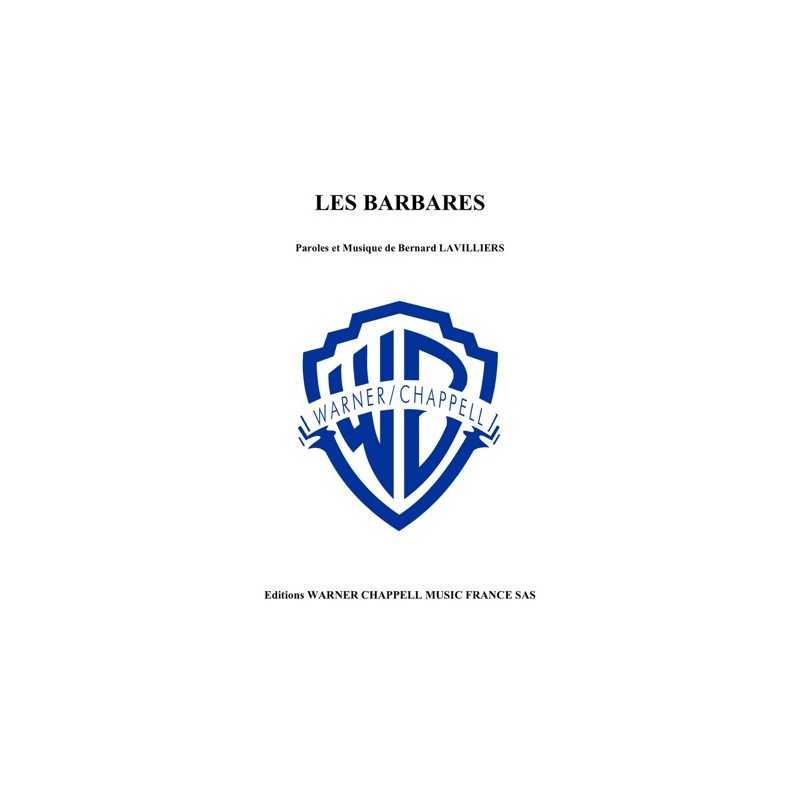 Partition LES BARBARES Bernard Lavilliers pdf