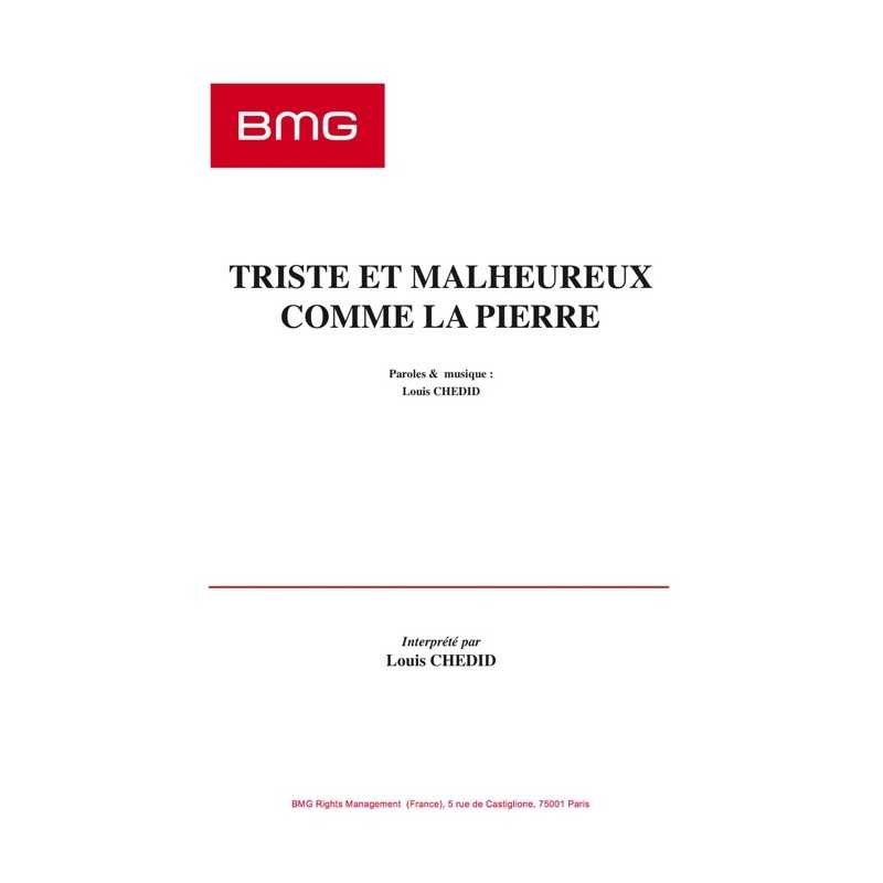 Partition TRISTE ET MALHEUREUX COMME LA PIERRE