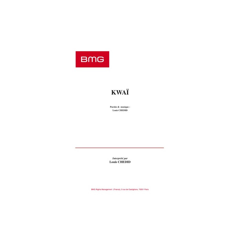 Sheet music KWAÏ