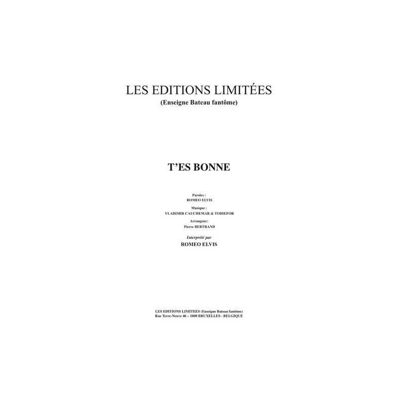 Partition T'ES BONNE ROMEO ELVIS