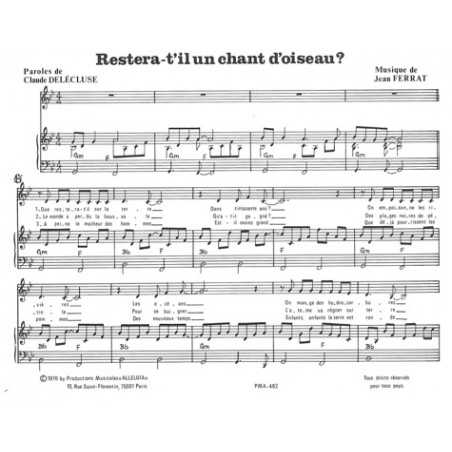 RESTERA-T'IL UN CHANT D'OISEAU ?
