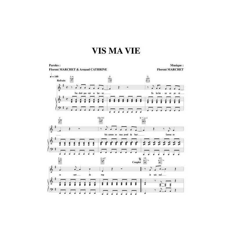 Partition VIS MA VIE Florent MARCHET