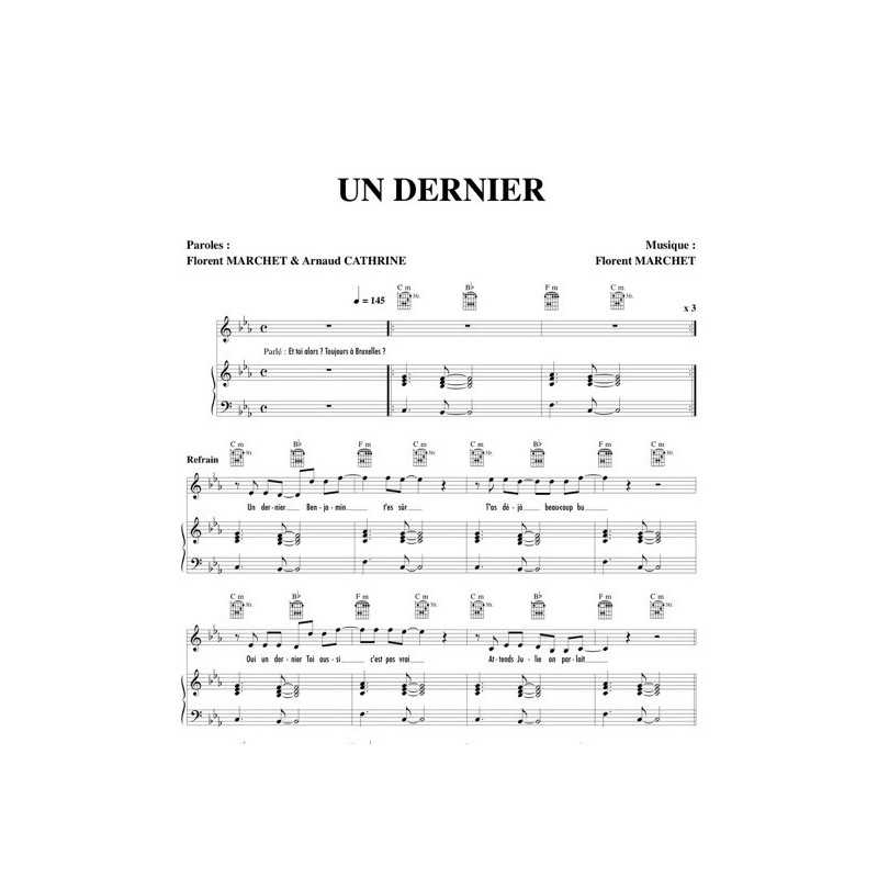 Partition UN DERNIER Florent MARCHET