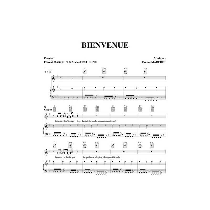Partition BIENVENUE Florent MARCHET