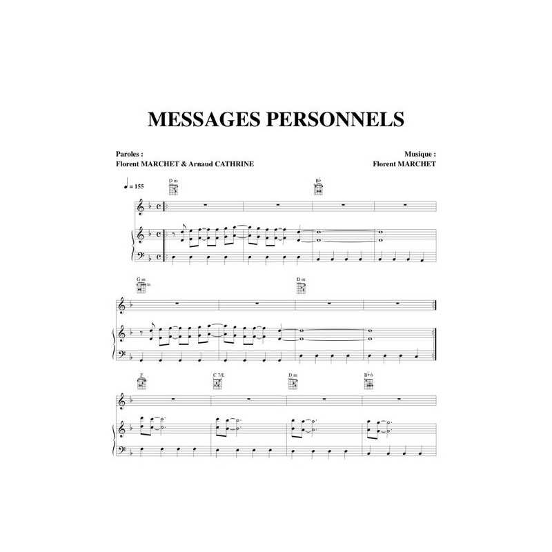 Partition MESSAGES PERSONNELS Florent MARCHET