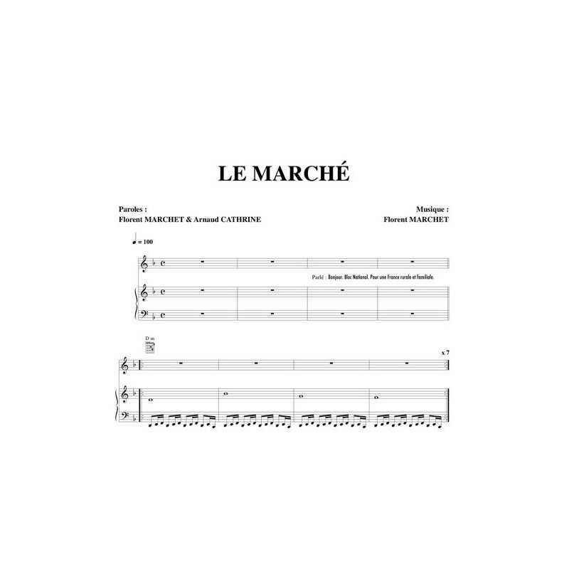 Partition LE MARCHÉ Florent MARCHET