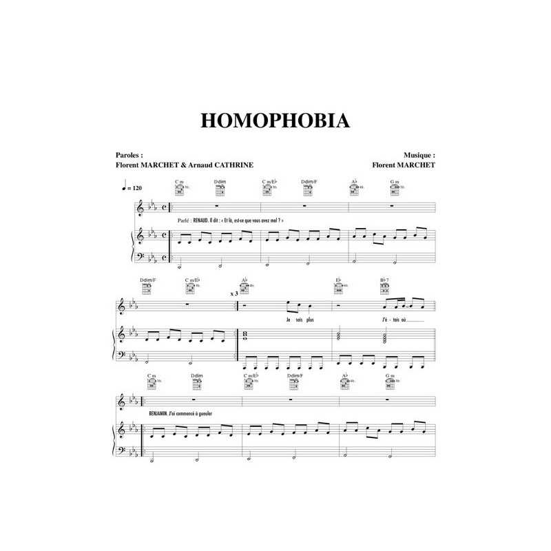 Partition HOMOPHOBIA Florent MARCHET