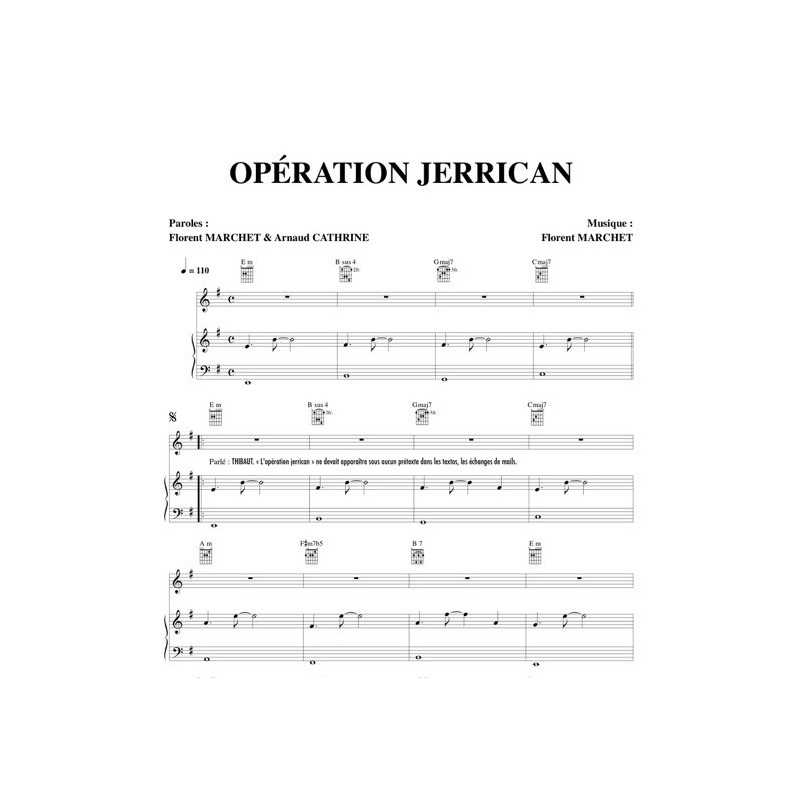 Partition OPÉRATION JERRICAN Florent MARCHET