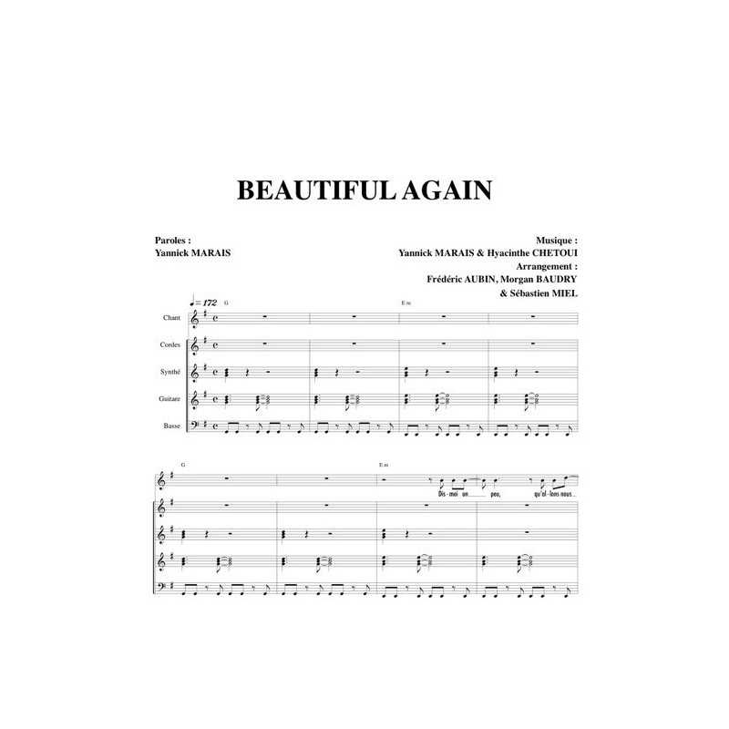 Partition BEAUTIFUL AGAIN LA MAISON TELLIER