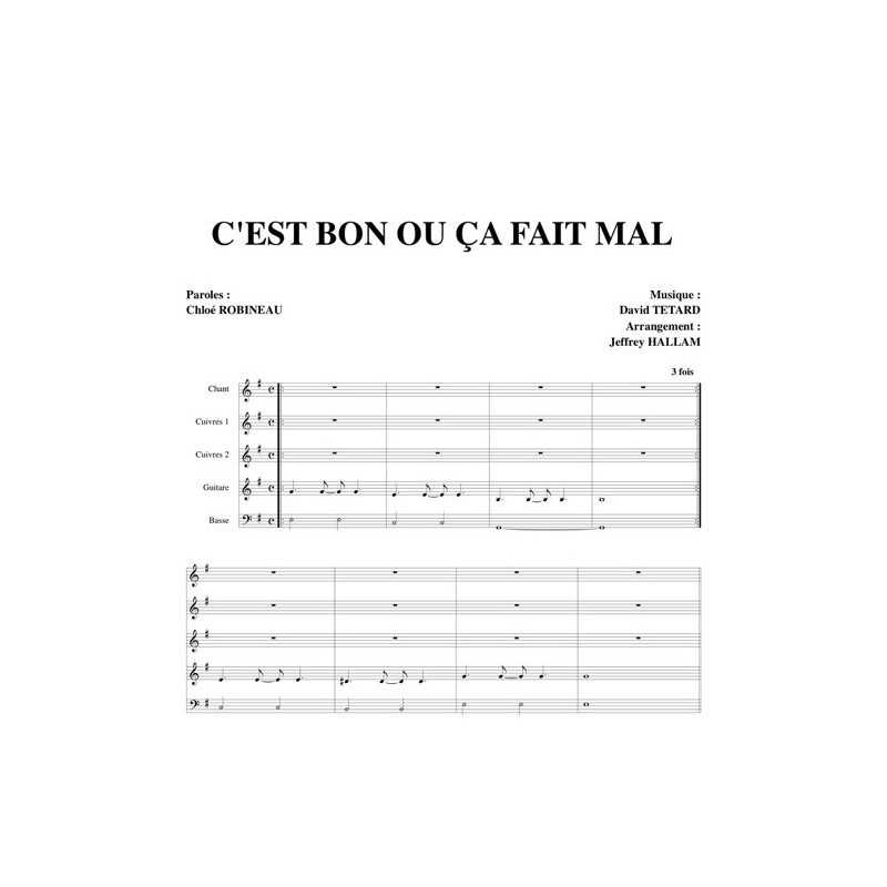 Partition C'EST BON OU ÇA FAIT MAL ROBI