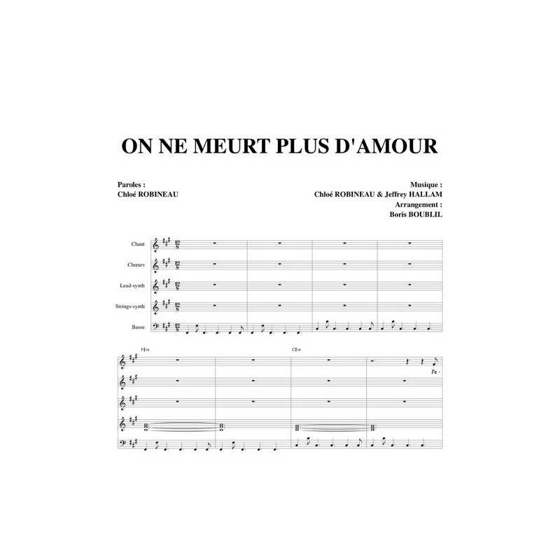 Partition ON NE MEURT PLUS D'AMOUR ROBI