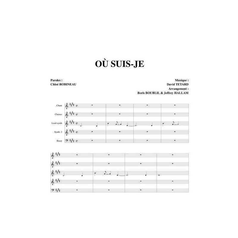 Partition OÙ SUIS-JE ROBI