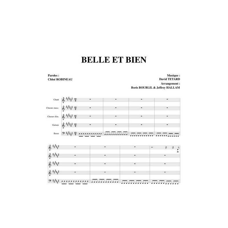 Partition BELLE ET BIEN ROBI