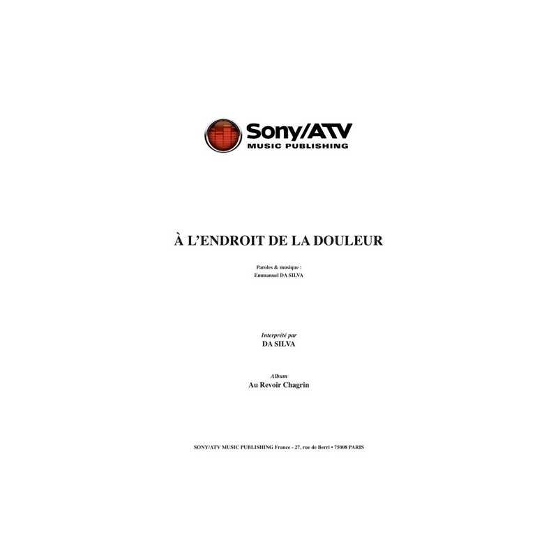 Partition À L’ENDROIT DE LA DOULEUR DA SILVA
