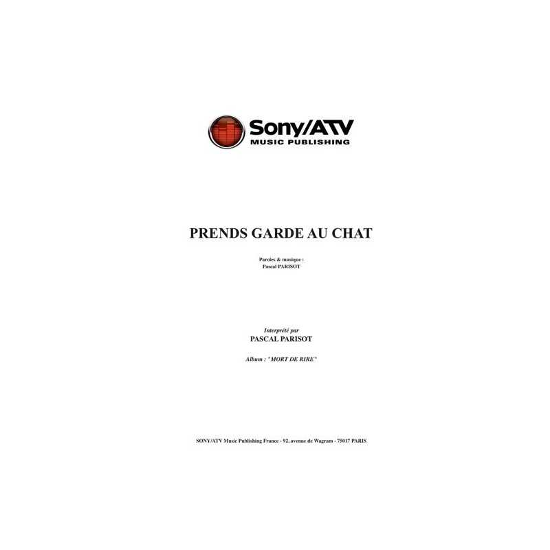 Partition PRENDS GARDE AU CHAT Pascal PARISOT