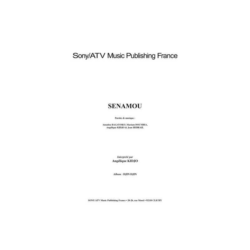 Partition SENAMOU Angélique KIDJO