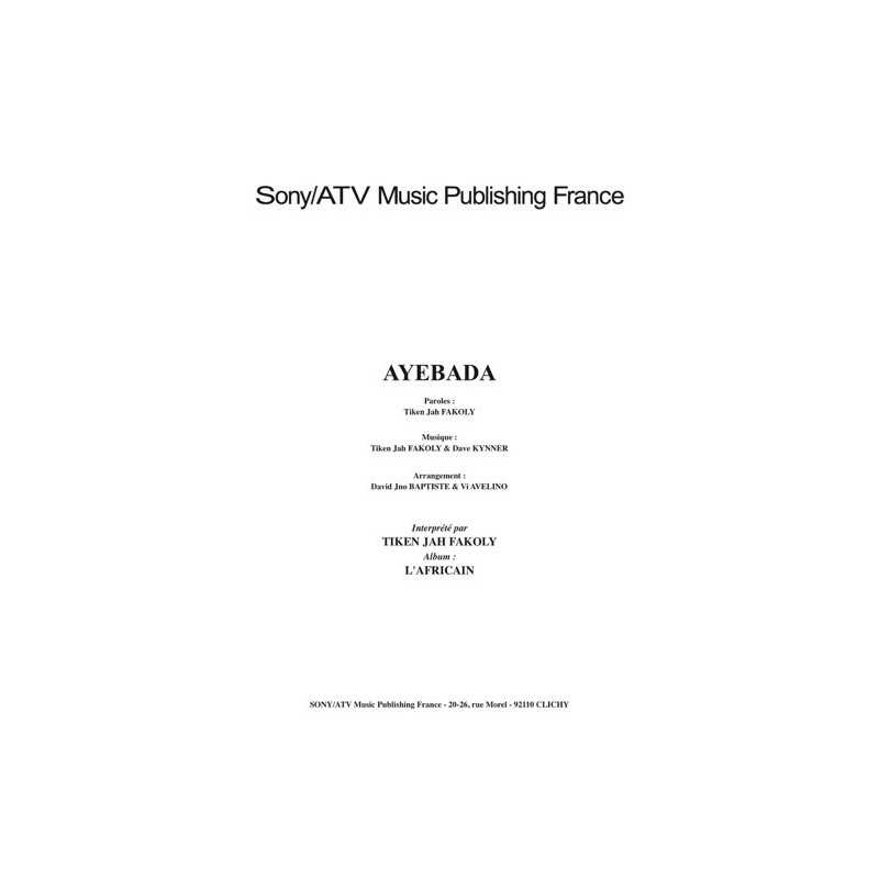 Partition AYEBADA TIKEN JAH FAKOLY