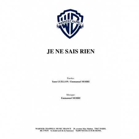 JE NE SAIS RIEN