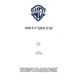 Partition TOUT C'QUE J'AI BOOBA