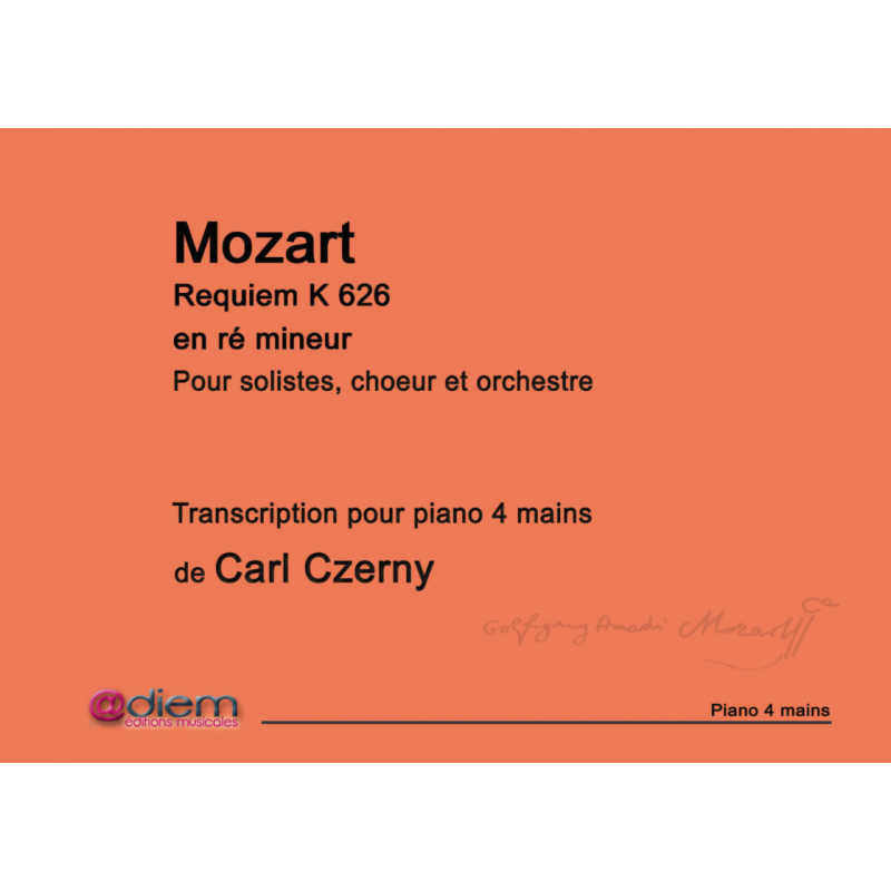 Sheet music REQUIEM K 626 EN RÉ MINEUR (MATÉRIEL) Carl CZERNY