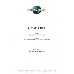 Partition ON M’A DIT MADAME MONSIEUR