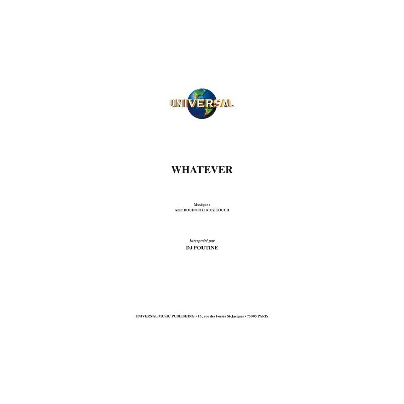 Partition WHATEVER DJ POUTINE