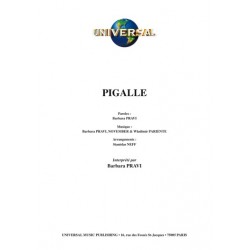 Sheet music PIGALLE Barbara PRAVI
