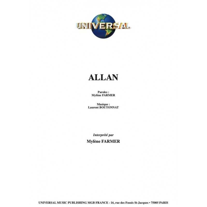 Partition Allan Mylène Farmer pdf