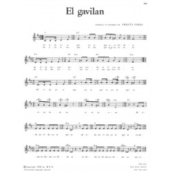 Sheet music extract by violeta parra