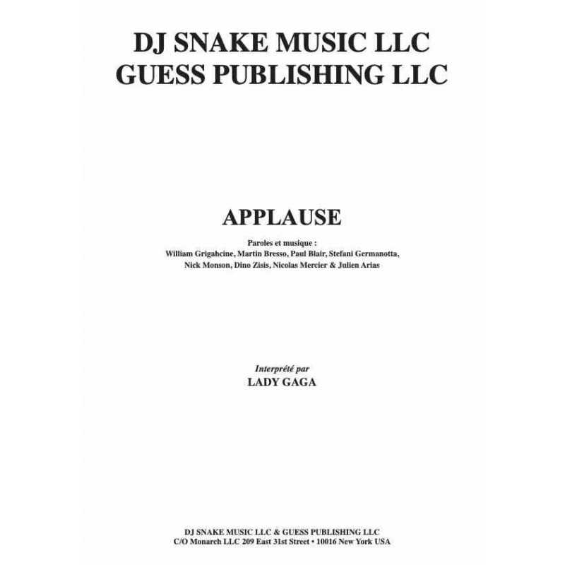 Partition APPLAUSE Lady Gaga