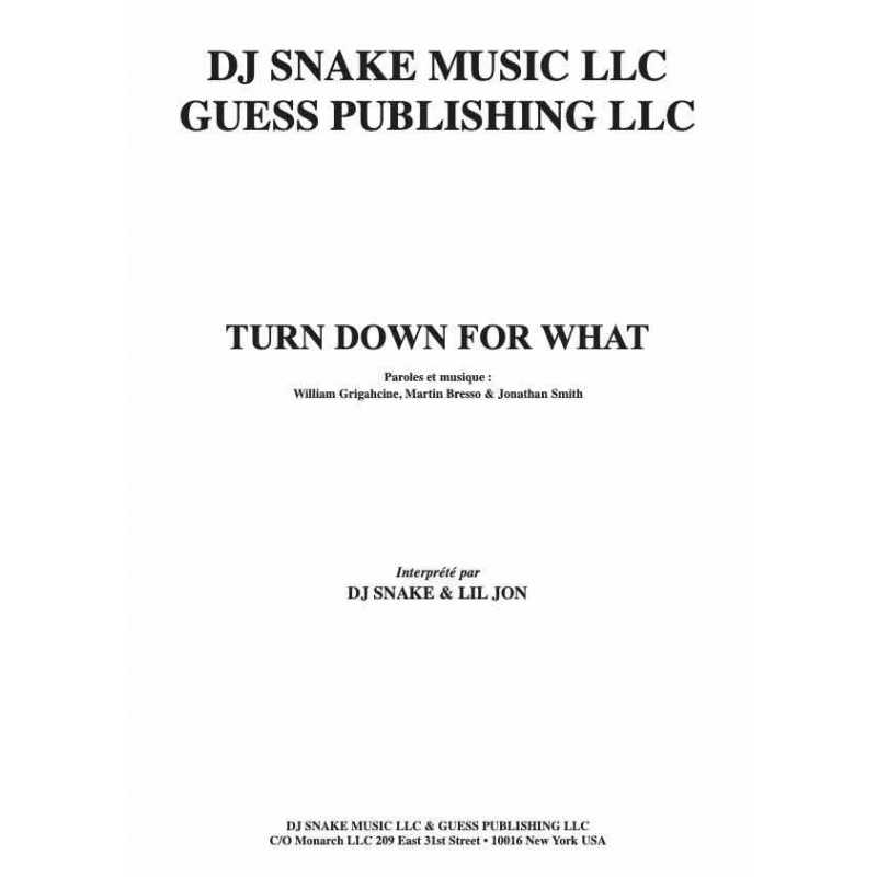 Partition TURN DOWN FOR WHAT DJ Snake & Lil Jon