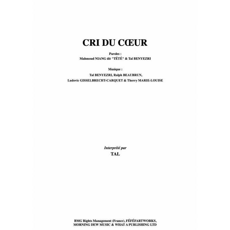 Partition CRI DU CŒUR TAL