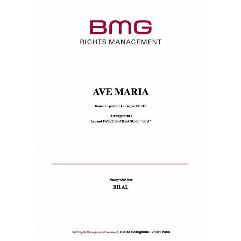 Partition AVE MARIA Bilal