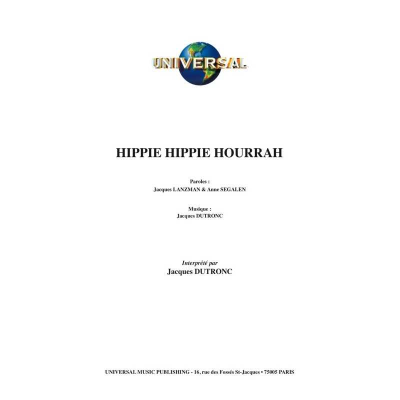 Partition HIPPIE HIPPIE HOURRAH JACQUES DUTRONC pdf